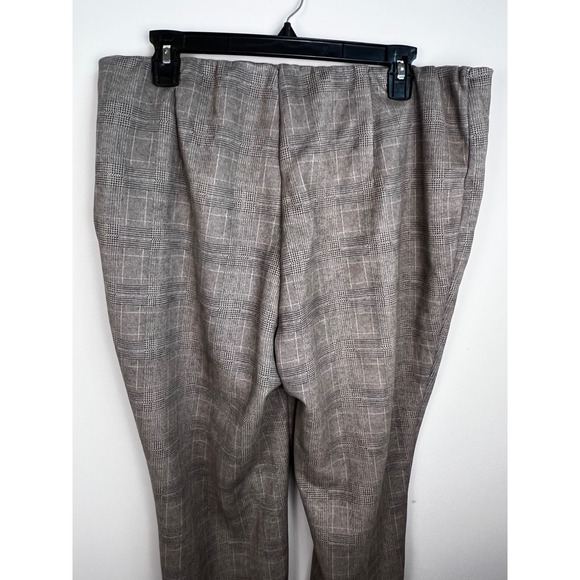 TTAHARI Plaid Elastic Waist Pull On Pants‎ Women's XL Gray Brown Checkered - Picture 5 of 12